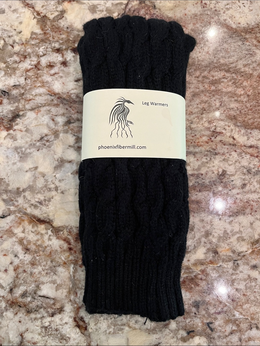 Black Cable Knit Leg Warmers